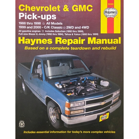 Haynes 24065 Chevrolet & GMC Pick-ups 1988-2000 Repair Manual - Picture 1 of 1